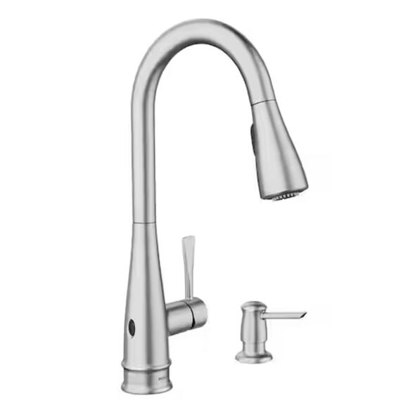 Moen Birchfield Kitchen Faucet Touchless One-Handle Spot Stainless 87205EWSRS - Picture 1 of 13